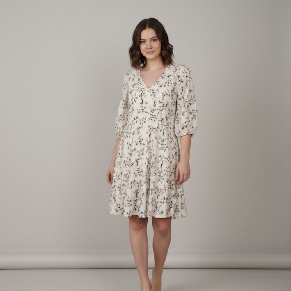 NWT Universal Thread Cottagecore Floral V-Neck Puff Sleeve Mini Dress Size XS